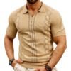 main-image-1 Summer Men's Business Button Down Collar Knitted Polo Shirts Cool Ice Silk Sweater Shirt