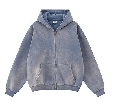Custom Vintage Style Acid Washed Long Sleeve Oversized Zip up Men's Hoodies Hooded Jacket for Men