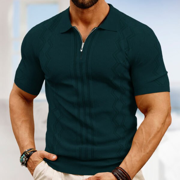 main-image-4 Summer Men's Business Button Down Collar Knitted Polo Shirts Cool Ice Silk Sweater Shirt