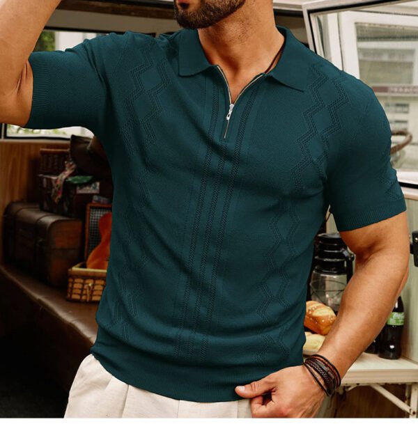 main-image-5 Summer Men's Business Button Down Collar Knitted Polo Shirts Cool Ice Silk Sweater Shirt