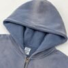 Custom Vintage Style Acid Washed Long Sleeve Oversized Zip up Men's Hoodies Hooded Jacket for Men