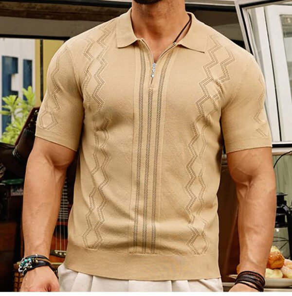 main-image-6 Summer Men's Business Button Down Collar Knitted Polo Shirts Cool Ice Silk Sweater Shirt