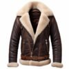 main_image_1 (1) Leather Jackets Distressed Eco-friendly High Street Front Stand Collar Winter Sleek Rib Knit Soft Zipper Flight Aviator Bomber