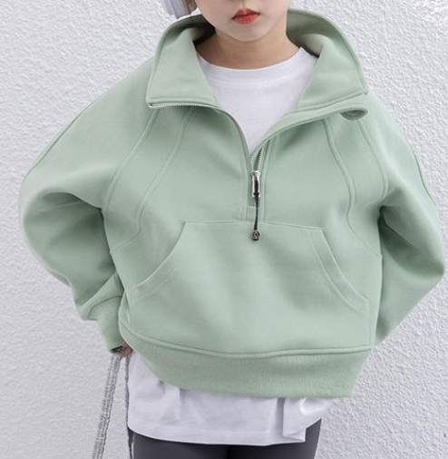 Customization Fashion Plain Oversize Cotton Baby Hoodies & Sweatshirts Girl Quarter Zip Hoodie Baby Pullover Jackets Outwears