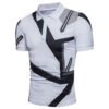 Men's Geometric Print Polo Shirt Short Sleeve Slim Fit Turndown Collar Cotton Polyester Golf Sportswear Wholesale