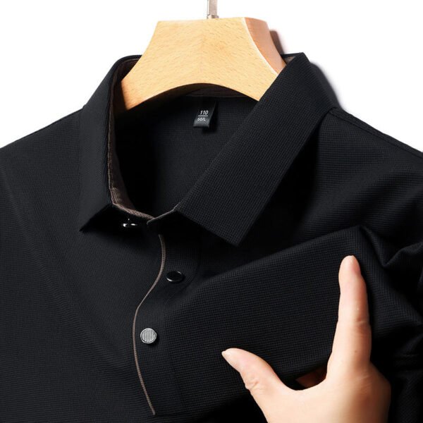 main_image_2 (1) Seamless Ice Silk Polo Shirt for Middle-aged Men Summer Business Casual Skin Friendly Breathable Lapel