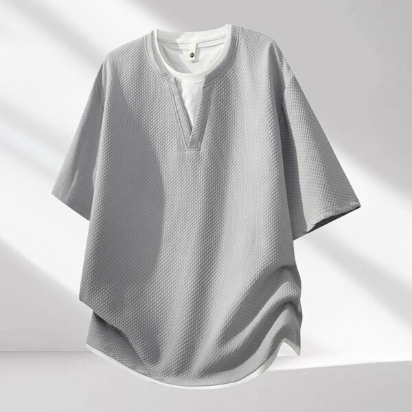Summer New Arrival Crew Neck Men T Shirt Loose Casual Creative Design Trendy Fashion Short Sleeve Tee