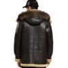 main_image_2 (2) Unisex Genuine Leather Shearling Biker Jacket Winter Warm Faux Fur Lined Handmade Zipper Aviator Coat OEM Service Nonwoven