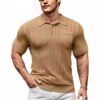 main_image_2 (2) Men's Sweater Knitted Golf Polo Shirts V Neck T-shirt Short Sleeve Crochet Knit Polo Shirt