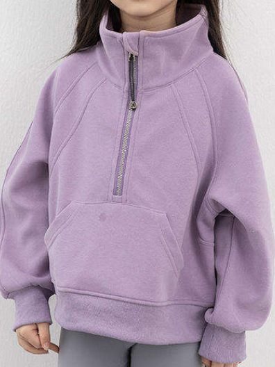 Customization Fashion Plain Oversize Cotton Baby Hoodies & Sweatshirts Girl Quarter Zip Hoodie Baby Pullover Jackets Outwears