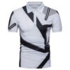 Men's Geometric Print Polo Shirt Short Sleeve Slim Fit Turndown Collar Cotton Polyester Golf Sportswear Wholesale