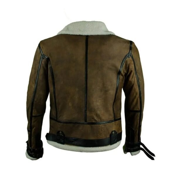 Customized Sheep Leather Bomber Leather Jacket With Fur Lining for Men