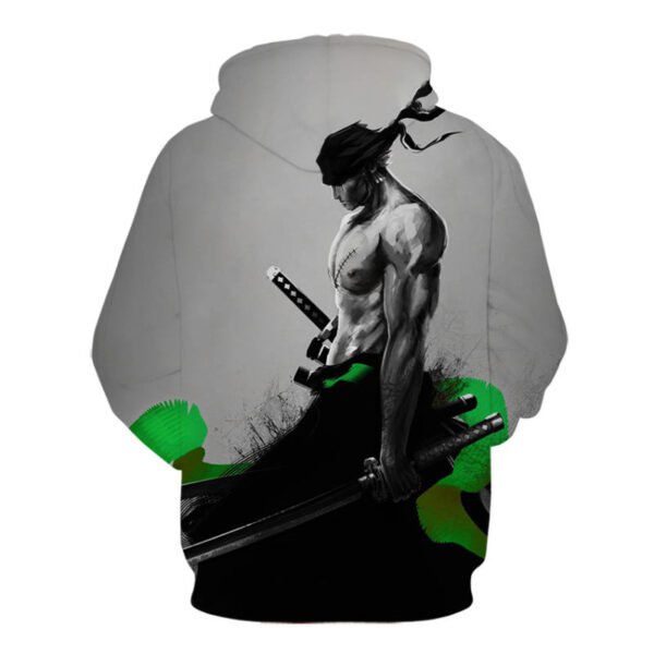3D Hot Anime One Piece Zoro Hoodie Knitted Solid Casual Sweatshirt Harajuku Hooded Jacket Men Tracksuit