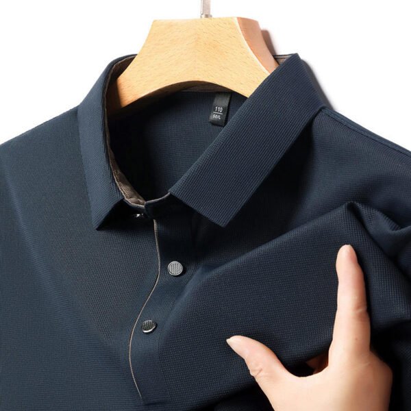 main_image_3 (1) Seamless Ice Silk Polo Shirt for Middle-aged Men Summer Business Casual Skin Friendly Breathable Lapel