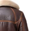 main_image_3 (1) Leather Jackets Distressed Eco-friendly High Street Front Stand Collar Winter Sleek Rib Knit Soft Zipper Flight Aviator Bomber