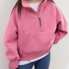 Customization Fashion Plain Oversize Cotton Baby Hoodies & Sweatshirts Girl Quarter Zip Hoodie Baby Pullover Jackets Outwears