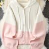 High Quality Winter Autumn Cashmere Wool Women's Hoodie Sweater Elegant Button Cardigan Sweaters
