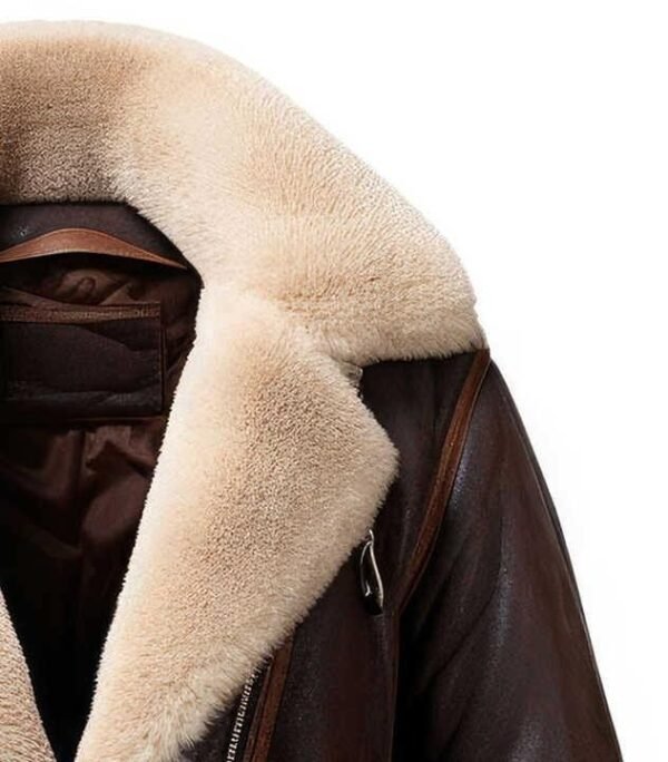 main_image_4 (1) Leather Jackets Distressed Eco-friendly High Street Front Stand Collar Winter Sleek Rib Knit Soft Zipper Flight Aviator Bomber