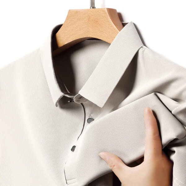 main_image_4 (1) Seamless Ice Silk Polo Shirt for Middle-aged Men Summer Business Casual Skin Friendly Breathable Lapel