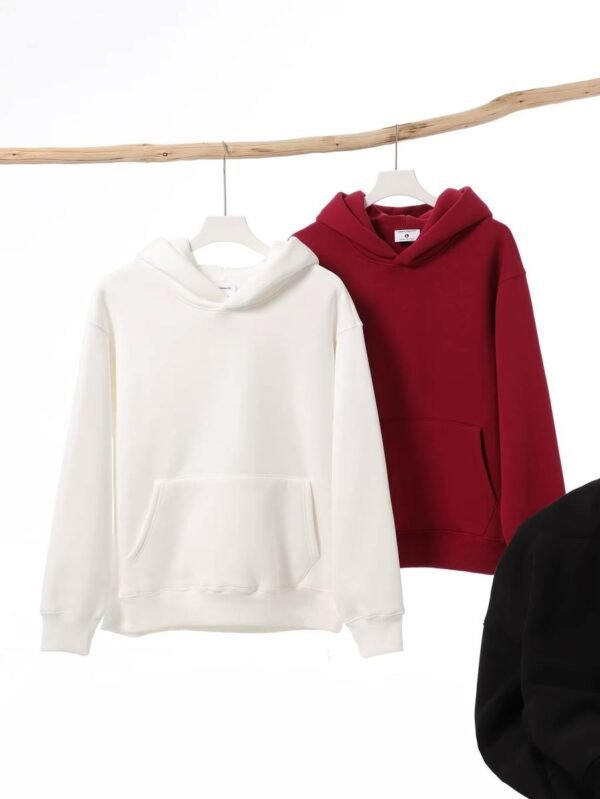 main_image_4 (1) Custom Logo 100% Cotton Long 3D Embroidery Heavyweight Oversized Unisex Thickened Solid Color Fleece Hoodies