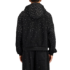 Men's Black Rhinestone Studded Zip-Up Hoodie Oversized Streetwear Sparkly