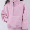 Customization Fashion Plain Oversize Cotton Baby Hoodies & Sweatshirts Girl Quarter Zip Hoodie Baby Pullover Jackets Outwears