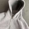 Wholesale Winter Customized Men's Double Zip up Oversized Cotton Hoodie 500 Gsm French Terry Boxy Cropped Hoodie