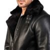 jacket for men Sheepskin Premium Shearling Leather Jacket with Black Fur for Men Real Sheep hide Buckled Collar Stylish Design