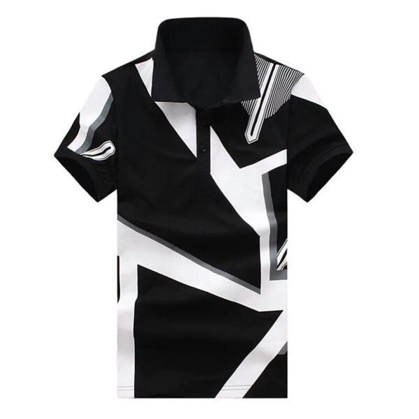 Men's Geometric Print Polo Shirt Short Sleeve Slim Fit Turndown Collar Cotton Polyester Golf Sportswear Wholesale