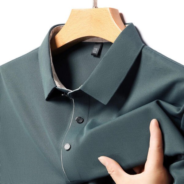 main_image_5 (1) Seamless Ice Silk Polo Shirt for Middle-aged Men Summer Business Casual Skin Friendly Breathable Lapel