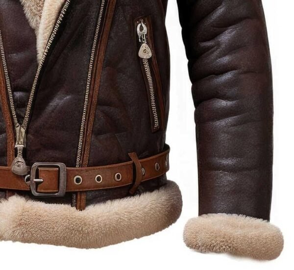 main_image_5 (1) Leather Jackets Distressed Eco-friendly High Street Front Stand Collar Winter Sleek Rib Knit Soft Zipper Flight Aviator Bomber