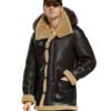main_image_5 (2) Unisex Genuine Leather Shearling Biker Jacket Winter Warm Faux Fur Lined Handmade Zipper Aviator Coat OEM Service Nonwoven