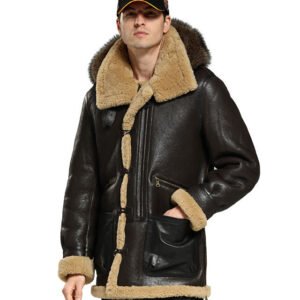 Unisex Genuine Leather Shearling Biker Jacket Winter Warm Faux Fur Lined Handmade Zipper Aviator Coat OEM Service Nonwoven