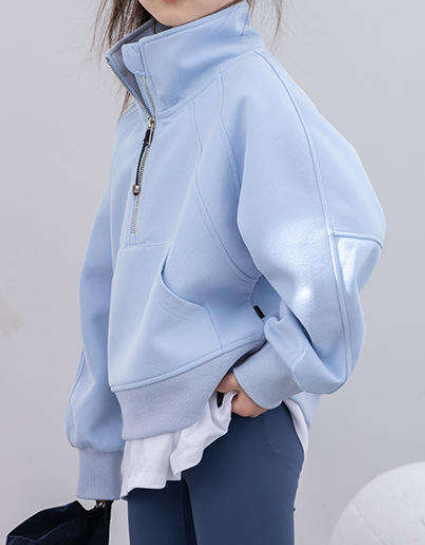 Customization Fashion Plain Oversize Cotton Baby Hoodies & Sweatshirts Girl Quarter Zip Hoodie Baby Pullover Jackets Outwears