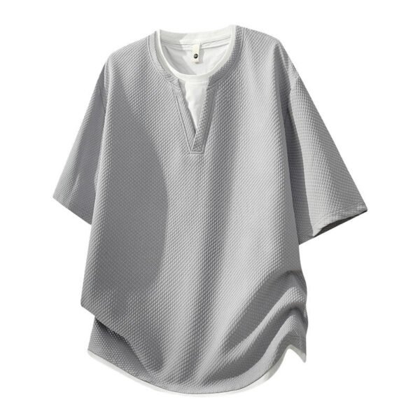 Summer New Arrival Crew Neck Men T Shirt Loose Casual Creative Design Trendy Fashion Short Sleeve Tee