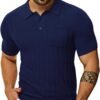 main_image_6 (2) Men's Sweater Knitted Golf Polo Shirts V Neck T-shirt Short Sleeve Crochet Knit Polo Shirt