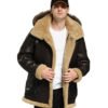 main_image_6 (2) Unisex Genuine Leather Shearling Biker Jacket Winter Warm Faux Fur Lined Handmade Zipper Aviator Coat OEM Service Nonwoven