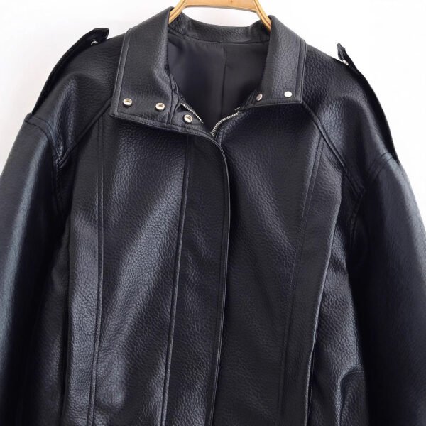 Men's Oversized Vintage Leather Biker Jacket