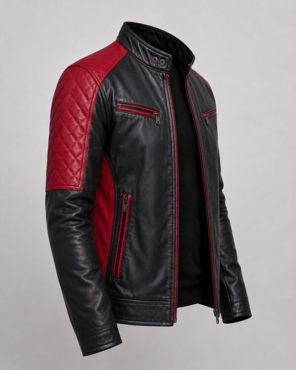 Wholesale Men's Two-Tone Leather Biker Jacket