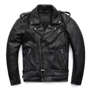 Wholesale Men's Slim Fit Crocodile Embossed Goat Leather Biker Jacket