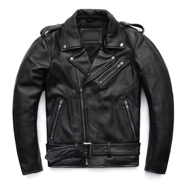 Wholesale Men's Slim Fit Crocodile Embossed Goat Leather Biker Jacket