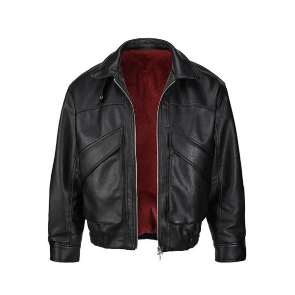 Men's Custom Oversized Fleece-Lined Leather Flight Jacket