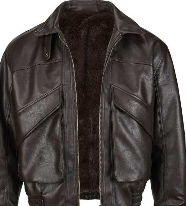 Men's Custom Oversized Fleece-Lined Leather Flight Jacket