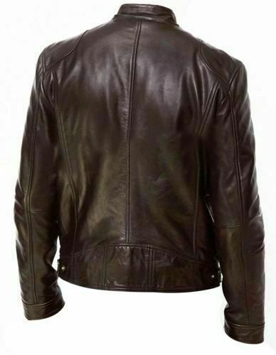 Men's Vintage Cafe Racer Genuine Leather Biker Jacket