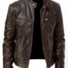 Men's Vintage Cafe Racer Genuine Leather Biker Jacket
