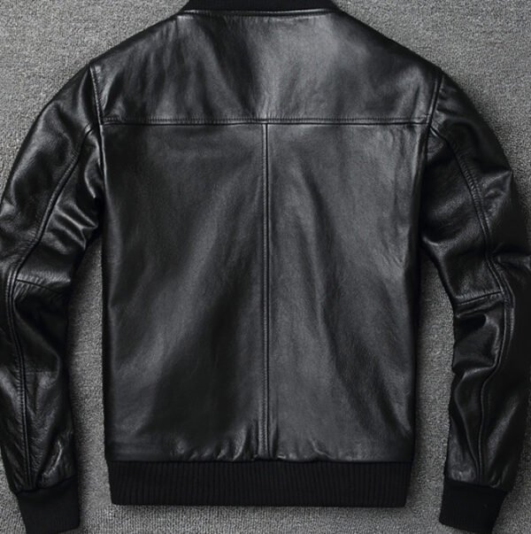 blck jacket2 Custom Men’s Genuine Leather Bomber Jacket