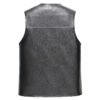 blck vest2 Custom Men's Fleece-Lined PU Leather Biker Vest