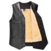 blck vest3 Custom Men's Fleece-Lined PU Leather Biker Vest