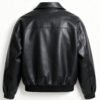 Men’s Vintage Black PU Leather Bomber Jacket