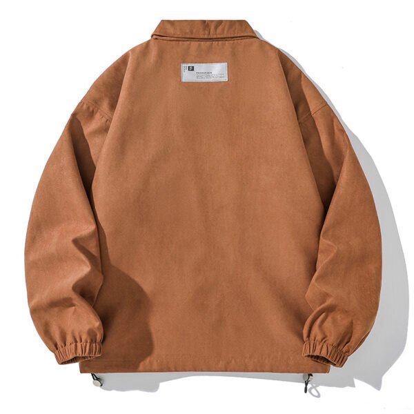 brown jck2 Custom Men’s Suede Windbreaker Jacket